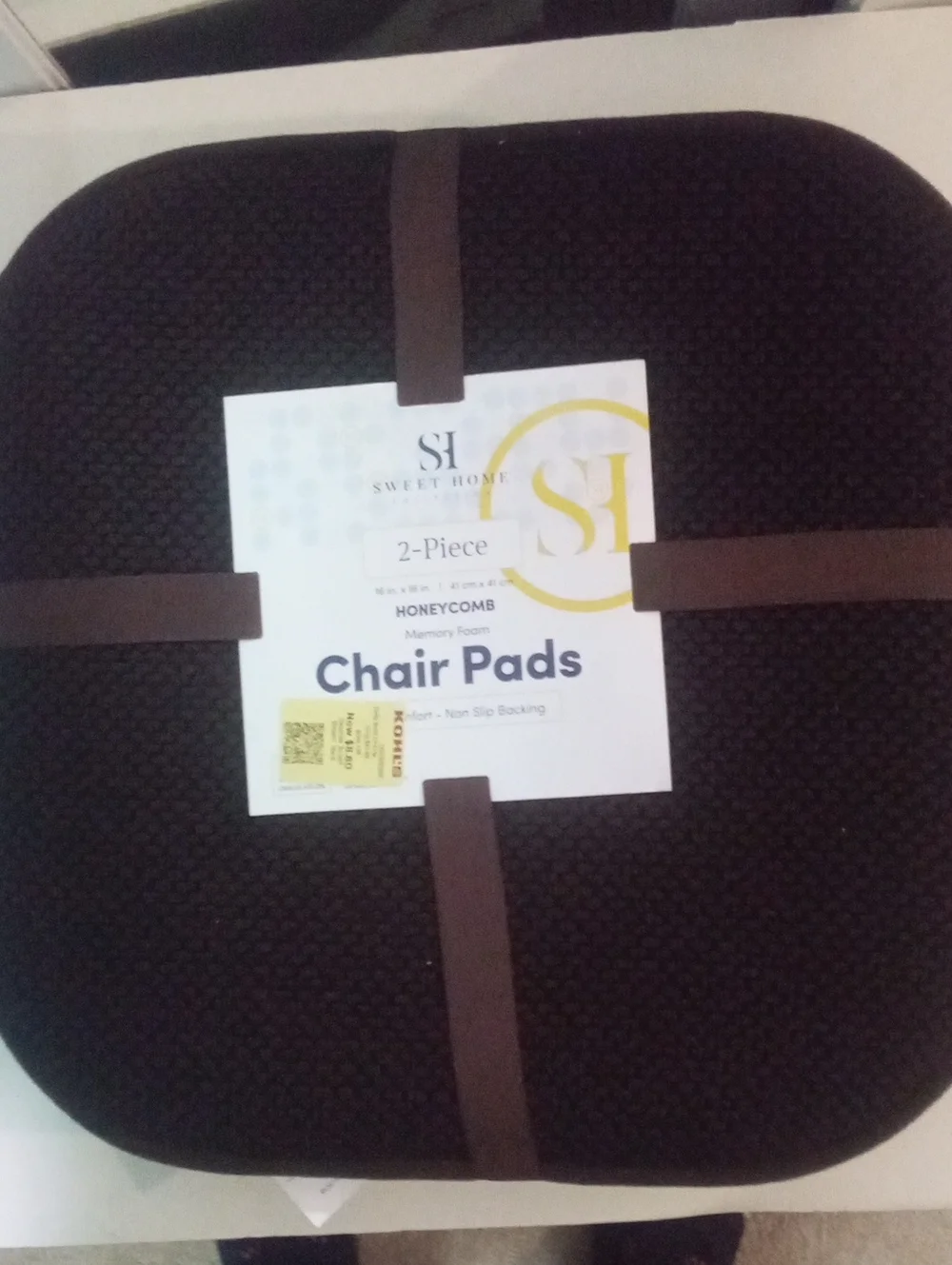 Brown Honeycomb Memory Foam Chair Pad 2 Piece NWT $27.99 Sweet Home